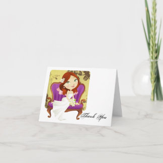 Linda Novia de Dibujos Animados Agradecimiento por