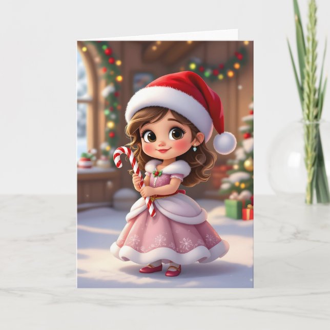 Linda princesita con sombrero de Navidad (Anverso)