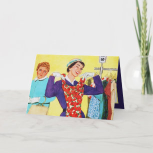 linda retro vintage shopping lady add sentiment