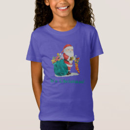 linda santa con navidades de juguetes camiseta par