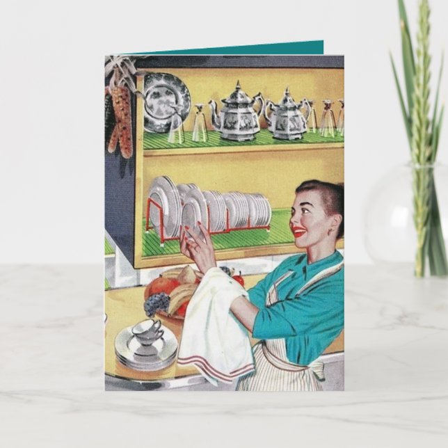 linda señora de limpieza retro agregar sentimiento (Anverso)