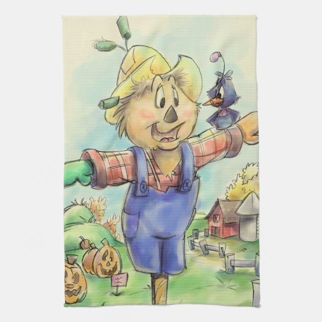 linda toalla personalizado con espantapájaros (Vertical)