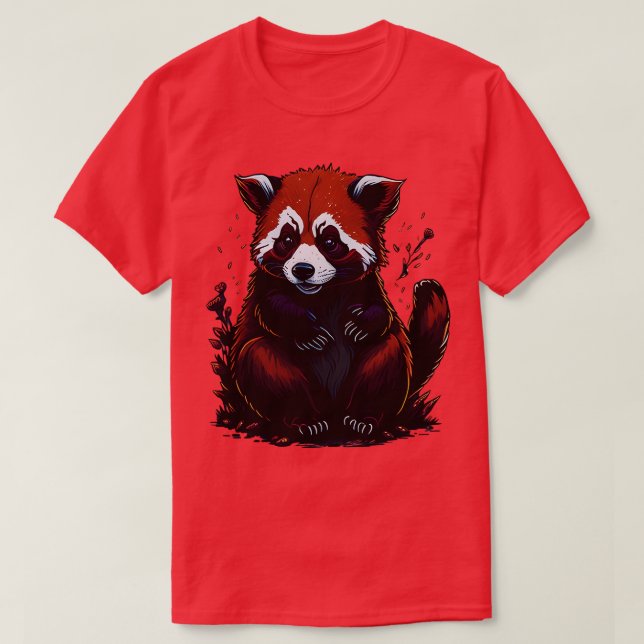 lindas camisetas de panda rojas (Diseño del anverso)