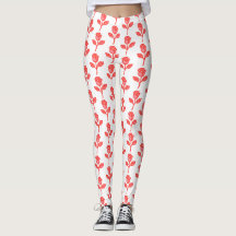 Lindas Rosas Rosadas Leggings de Moda