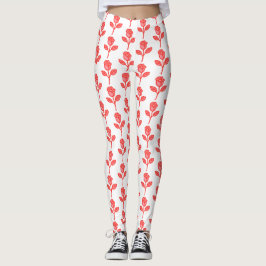 Lindas Rosas Rosadas Leggings de Moda
