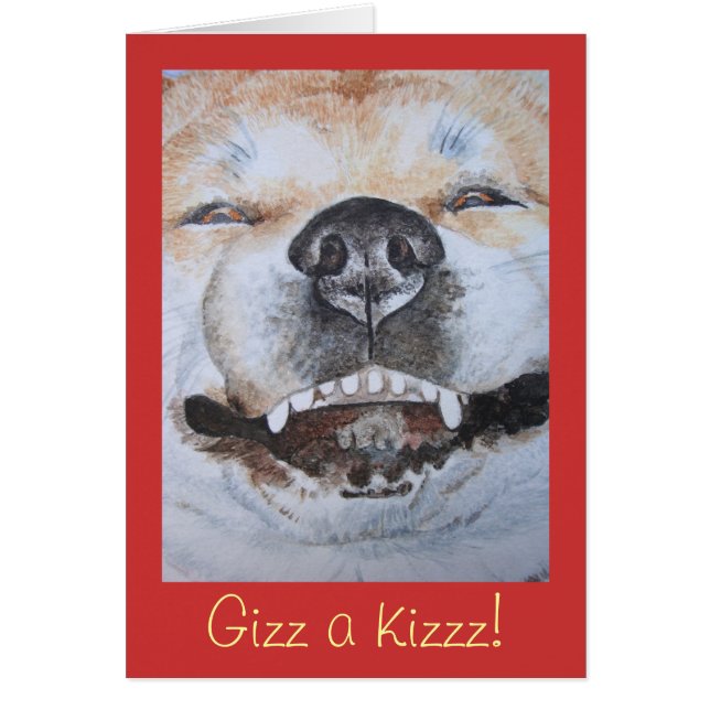 lindo akita sonriendo perro gracioso (Frente)