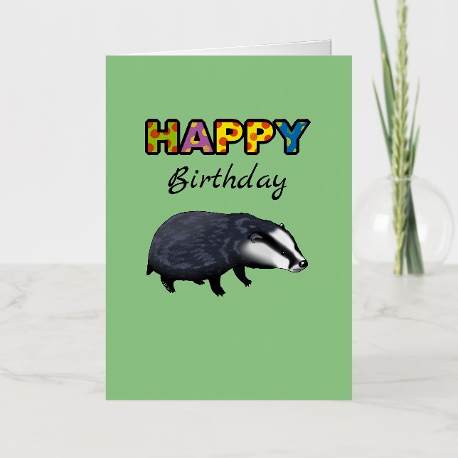 lindo badger Feliz cumpleaños (Anverso)