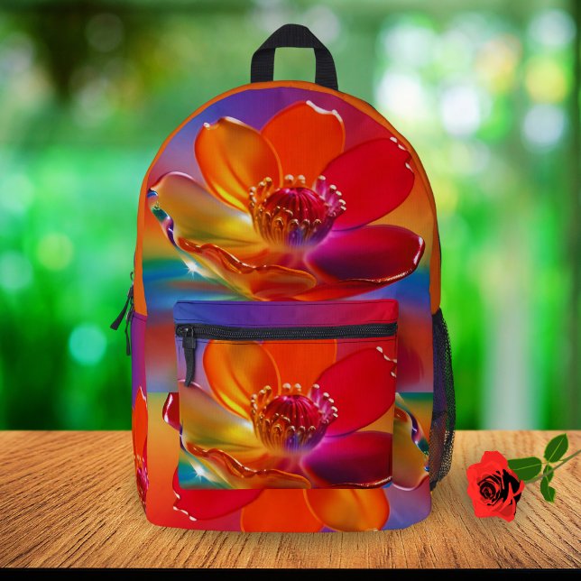 Lindo bolso escolar de flores de arcoíris para niñ (Subido por el creador)