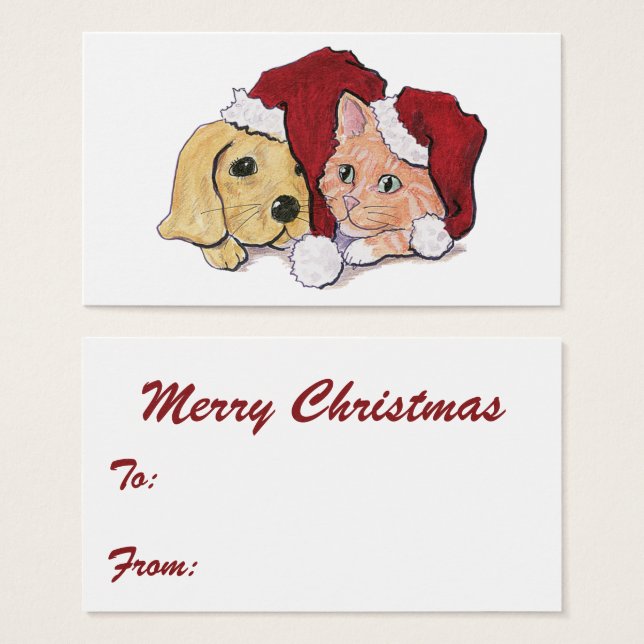 Lindo cachorro Labrador de Navidad y atigrado nara (Anverso y reverso)