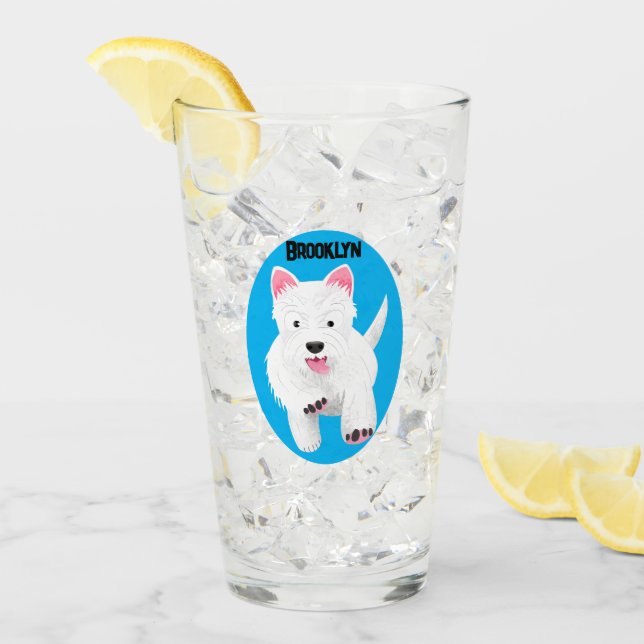Lindo cartoon de terrier west highland blanco (Anverso (hielo))