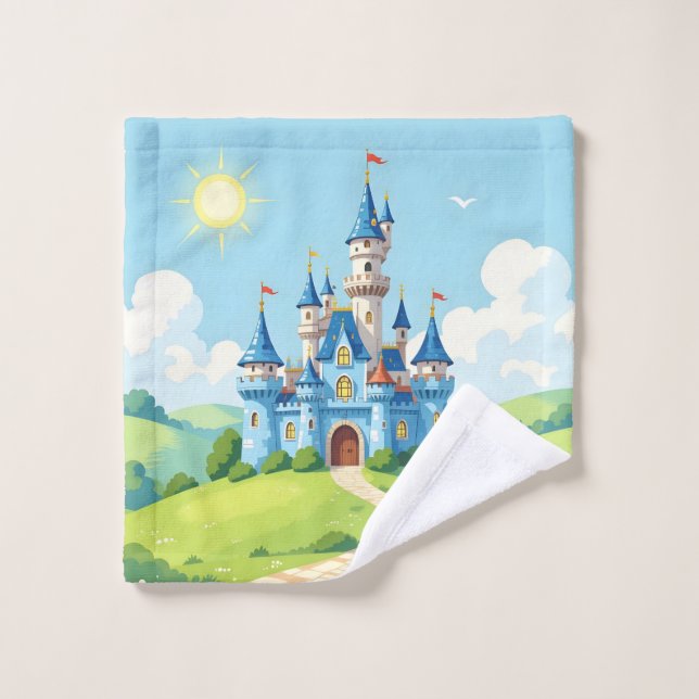 Lindo castillo azul y blanco (Toallita)