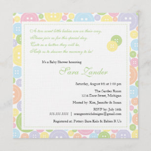 Lindo como botón hermana la invitación de Baby