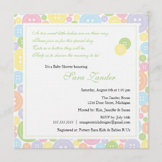 Lindo como botón hermana la invitación de Baby