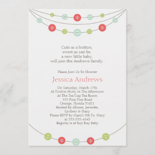 Lindo como invitación de Baby Shower del botón
