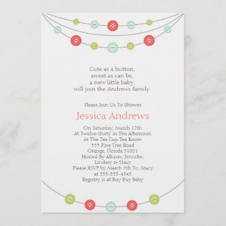 Lindo como invitación de Baby Shower del botón