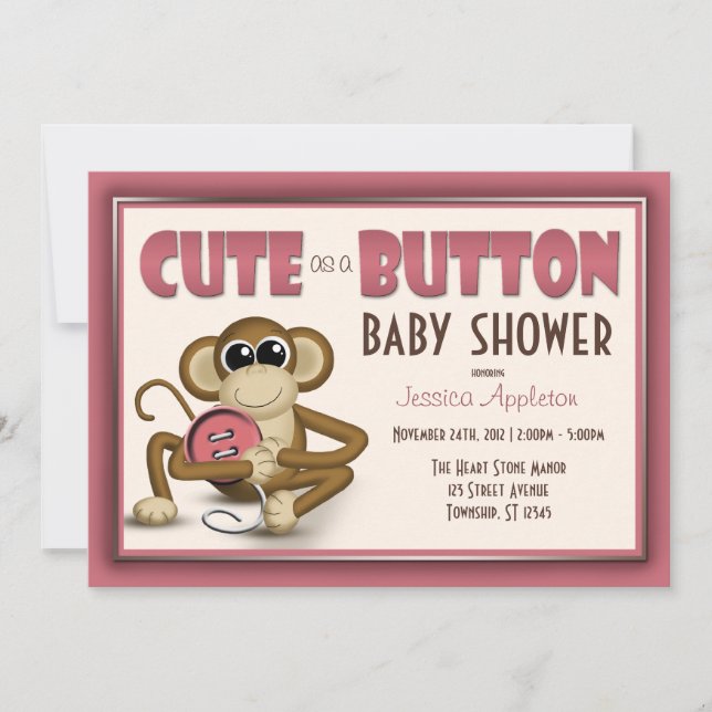Lindo como invitación de Baby Shower del rosa de (Anverso)