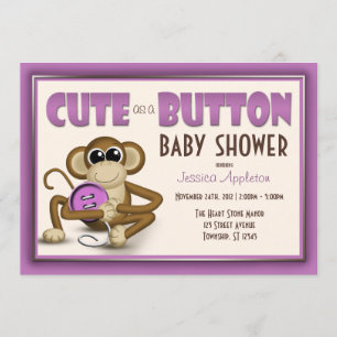 Lindo como invitación púrpura de Baby Shower del