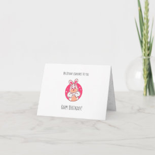 lindo conejito tarjeta de cumpleaños plegada para