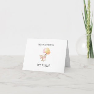 lindo conejito tarjeta de cumpleaños plegada para