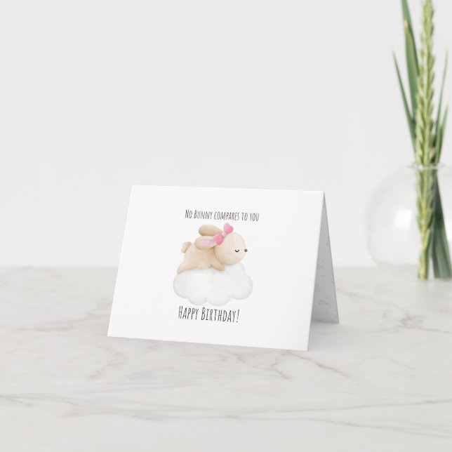 lindo conejito tarjeta de cumpleaños plegada para  (Anverso)