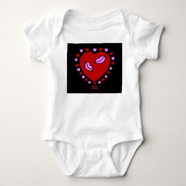 Lindo Corazón Besa Bebé Jersey Bodysuit (Anverso)