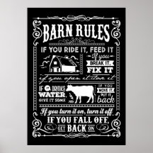 lindo Country Barn reglas de palabras arte