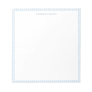 Lindo cuaderno personalizado de cuadros gingham az
