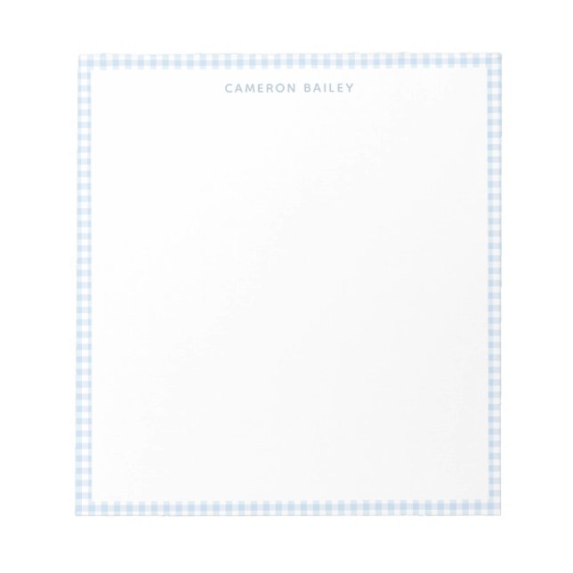 Lindo cuaderno personalizado de cuadros gingham az (Frente)