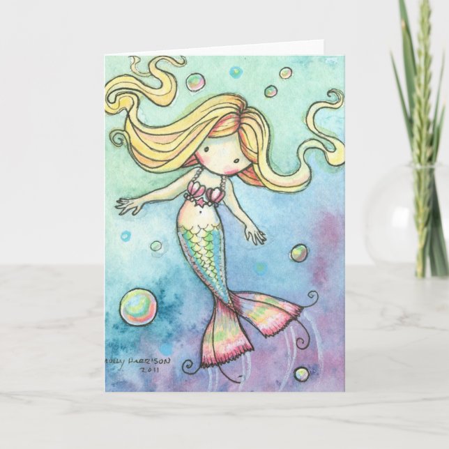 ~ lindo de la tarjeta de la sirena caprichoso y (Anverso)