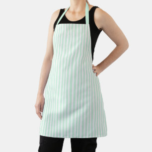 Lindo delantal a rayas verde menta y blanco elegan