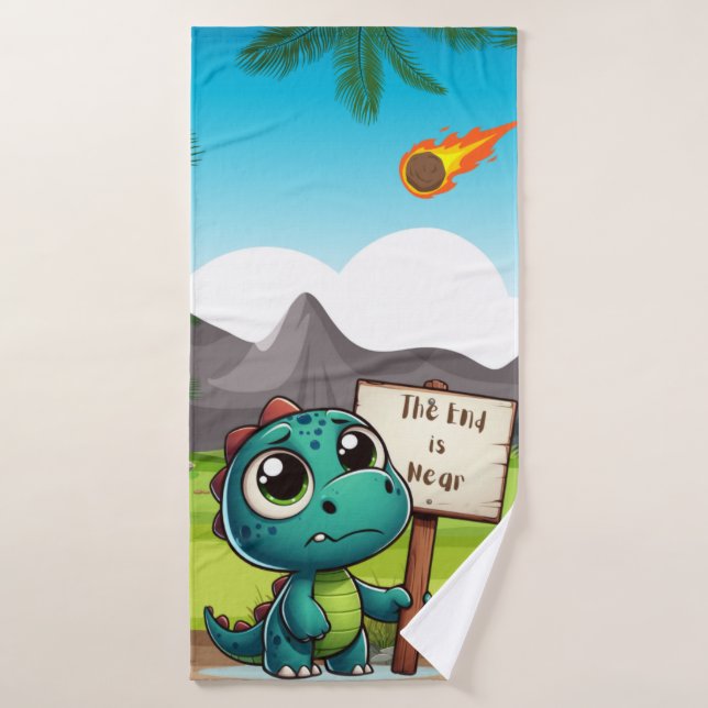 lindo, divertido dinosaurio (Toalla de baño)