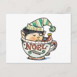 Lindo duende de Navidad de dibujos animados durmie