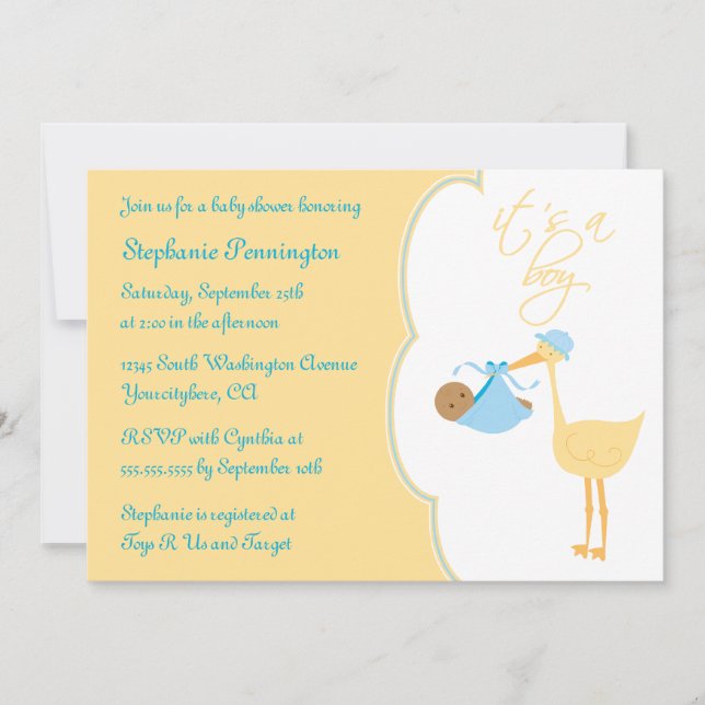 Lindo es una invitación azul de la fiesta de (Anverso)