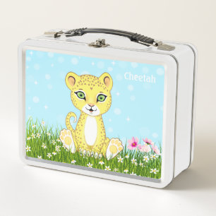 Lindo Feliz Guepardo Leopardo y Flores
