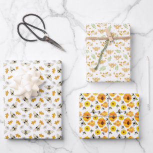 lindo fiesta de patrones de abejas enlosado Hojas 