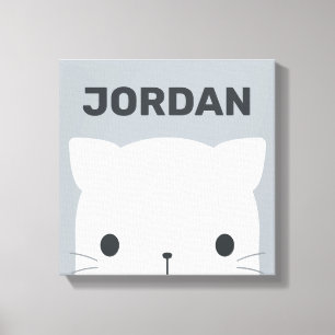 Lindo gatito con lienzo de nombre personalizado Pr