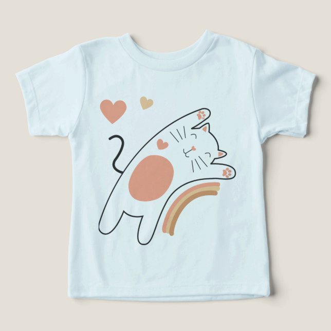 Lindo Gato Kawaii Arcoíris Bebé (Diseño delantero )