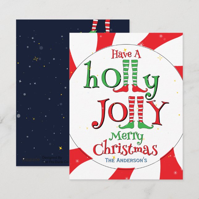 Lindo Glam Holly Jolly Navidad Elfo (Anverso / Reverso)