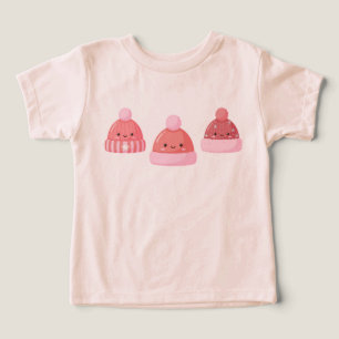 Lindo Gorro de Invierno Rosa Kawaii Sonriente Cart