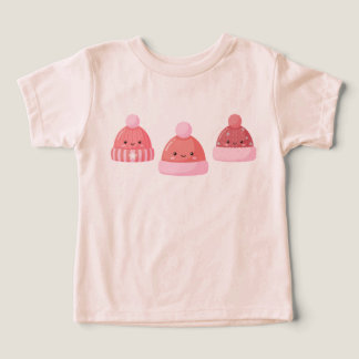Lindo Gorro de Invierno Rosa Kawaii Sonriente Cart