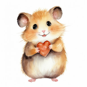 Lindo hámster con corbata de corazón