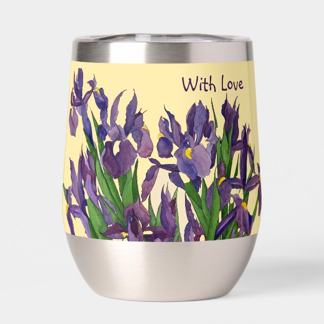 Lindo Iris Morado y Acuarela Amarilla Mantequilla (Trasero)