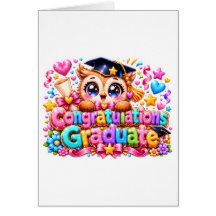 Lindo Kawaii Felicitaciones Graduado Búho Pastel P