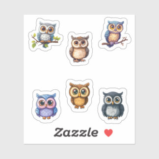 lindo kawaii owls pegatina sheet