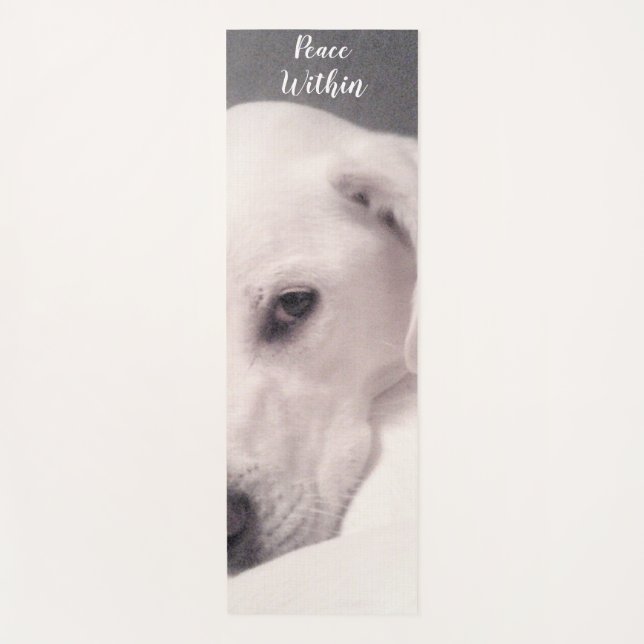 Lindo Labrador Blanco Mezcla Perro Gris Yoga Mat (Anverso)