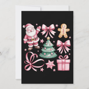 Lindo lazo de coqueta rosa Santa árbol de Navidad