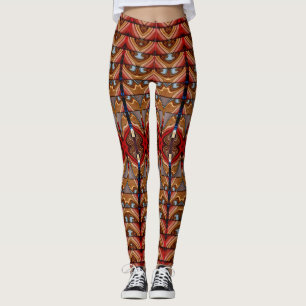 Lindo leggings rojo de moda "Ratti_Creative_Arts"