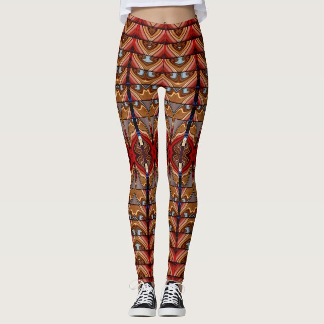 Lindo leggings rojo de moda "Ratti_Creative_Arts" (Anverso)