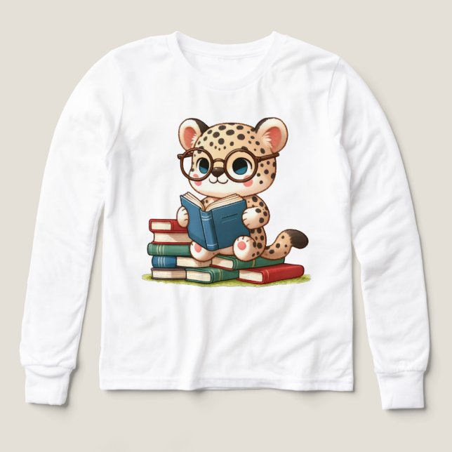 Lindo leopardo leyendo (Diseño frontal)