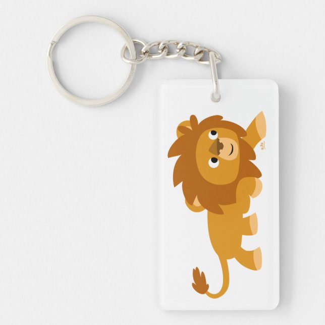 Lindo llavero de acrílico de león de dibujos anima (Frente)